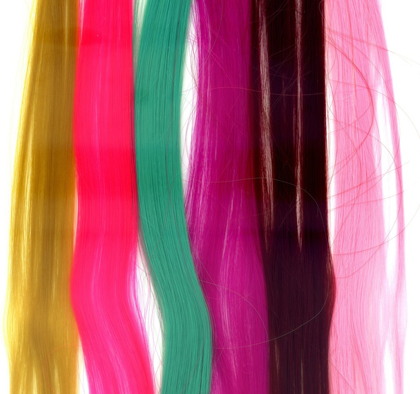 Renkli sentetik saç ayrılmaktadır - Fotoğraf, Görsel