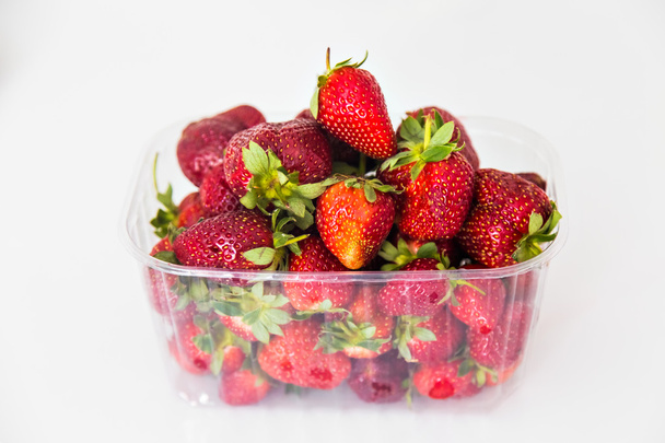fresh strawberries in plastic package - Photo, Image