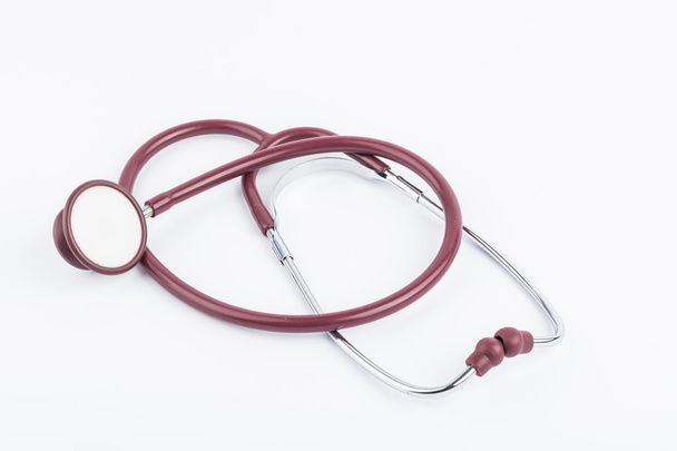 Red Stethoscope, medical equipment - Photo, Image