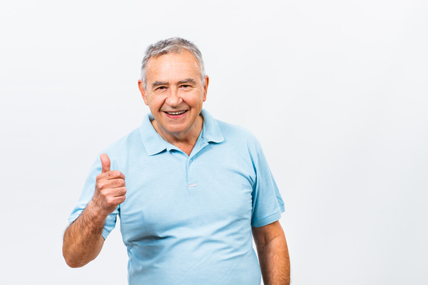senior man showing thumb up - Foto, Imagem