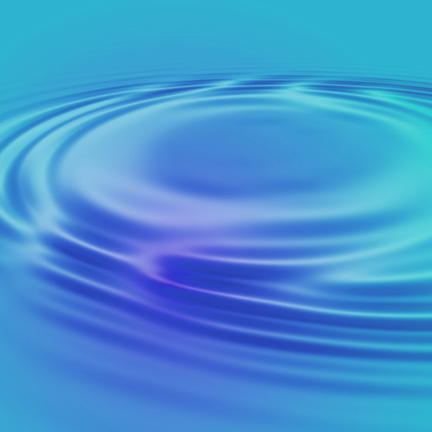 穏やかな青い水の波紋 - 写真・画像