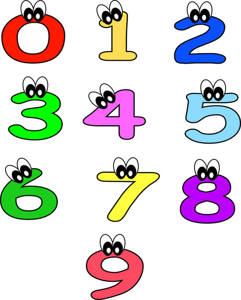 Cartoon numbers - Вектор,изображение