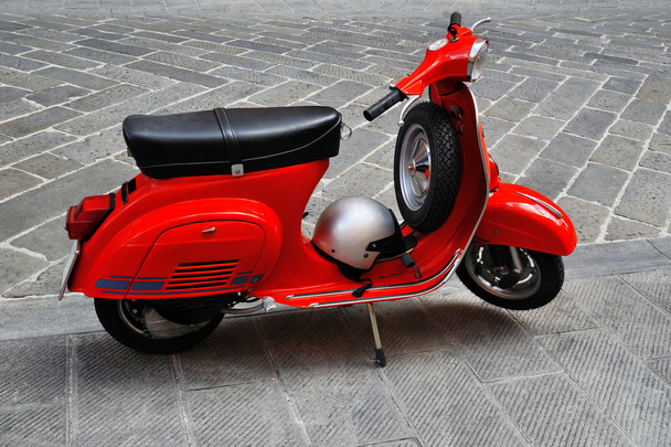 vintage  red scooter - Фото, изображение