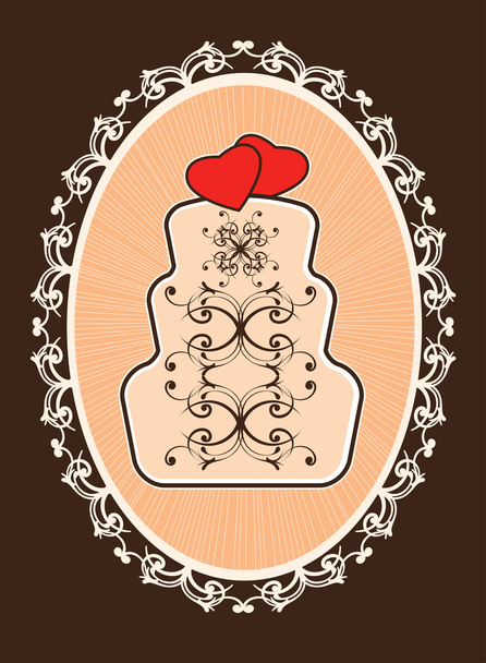 символический свадебный торт
 - Вектор,изображение