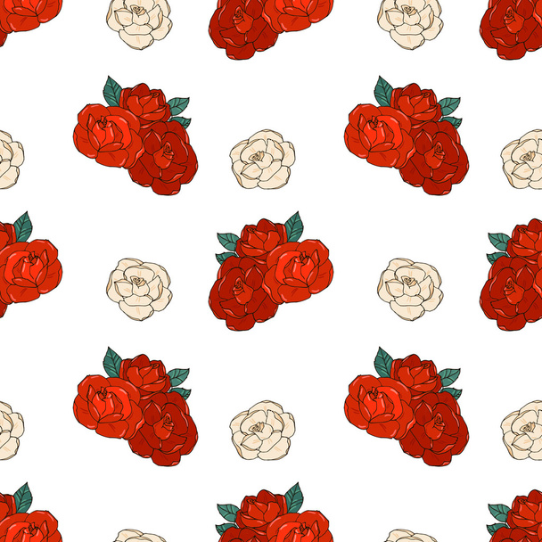 seamless pattern with roses - Διάνυσμα, εικόνα