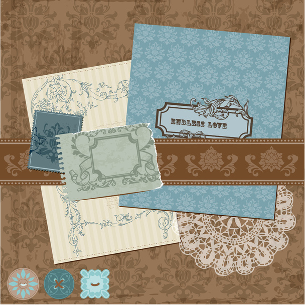 Scrapbook Design Elements - Vintage Flowers and Frames in vector - Vettoriali, immagini