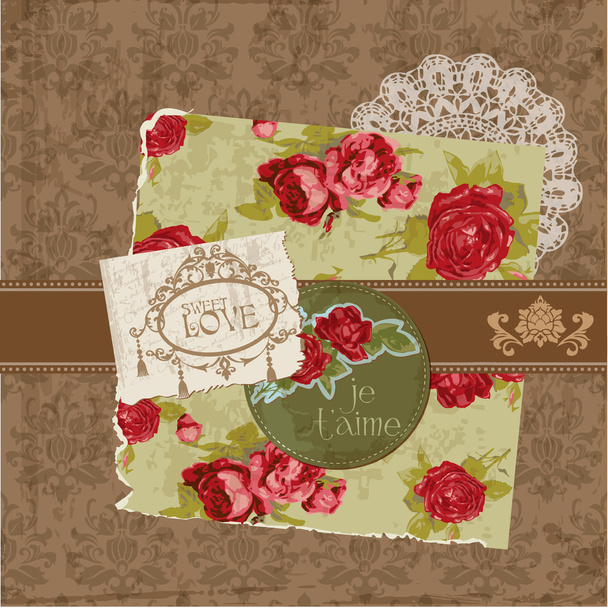 Scrapbook Design Elements - Vintage Flowers and Frames in vector - Vettoriali, immagini