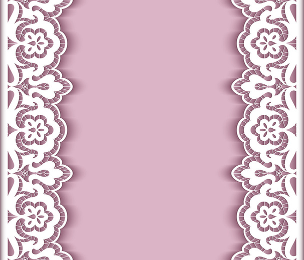 Cutout paper background with lace borders - Vektor, kép