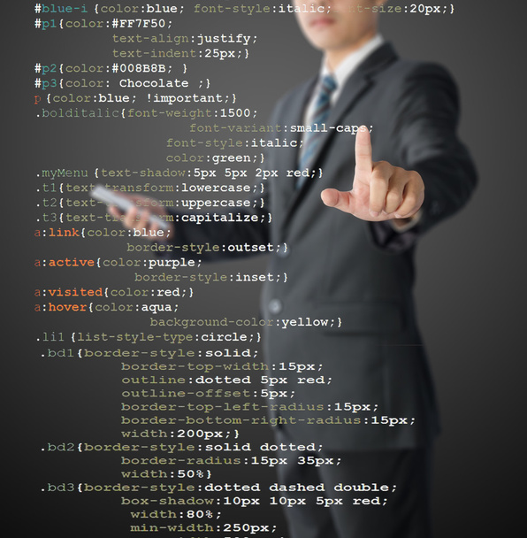 programmeur écrivant le code CSS
 - Photo, image
