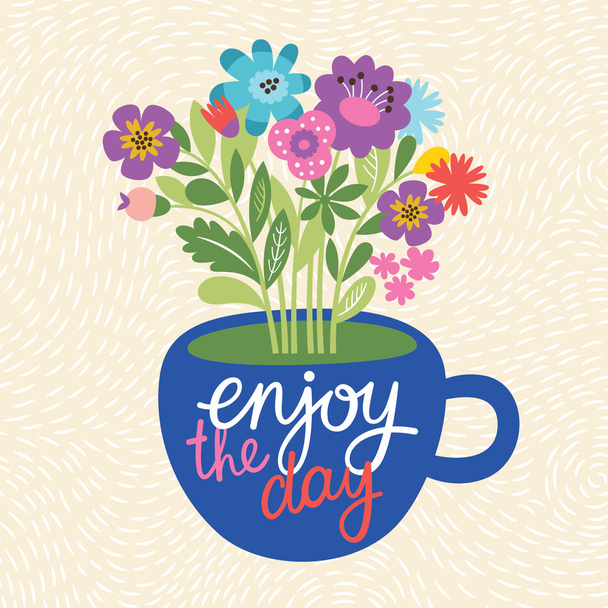 greeting card  - enjoy the day - Vector, afbeelding