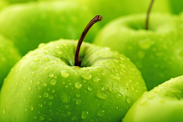 Ripe green apples close up - Zdjęcie, obraz