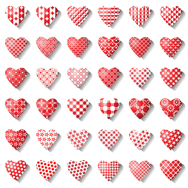 Conjunto de iconos de corazón para tarjeta de San Valentín
. - Vector, imagen