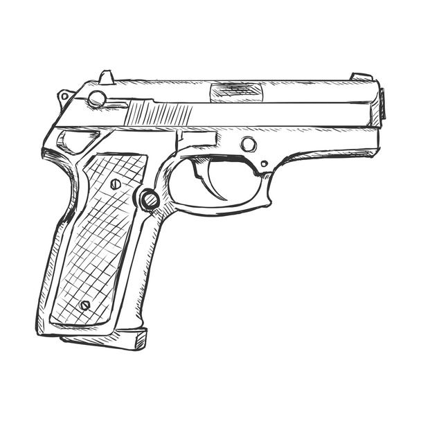 Pistolet Beretta szkic - Wektor, obraz