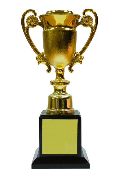 Gouden trofee met Base - Foto, afbeelding