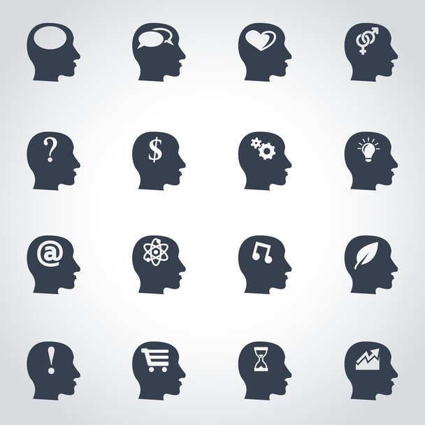 Vector black thoughts icon set - Vector, Image