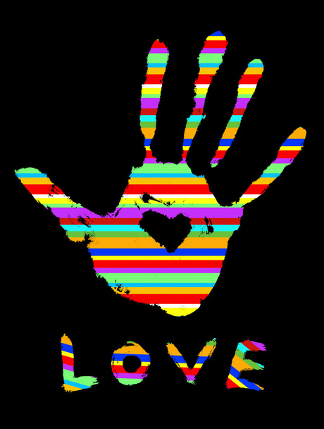 handafdruk met liefde - Foto, afbeelding