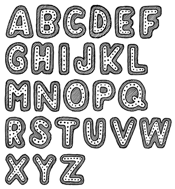 Hand drawn font - Vector, Image