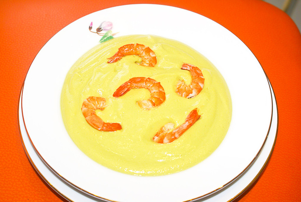 Fitness gıda: Karides soslu lezzetli çorba. - Fotoğraf, Görsel