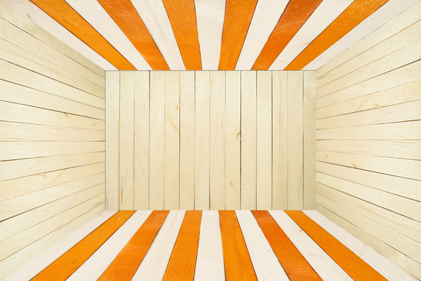 Colorful wood room on wide angle view - Фото, изображение