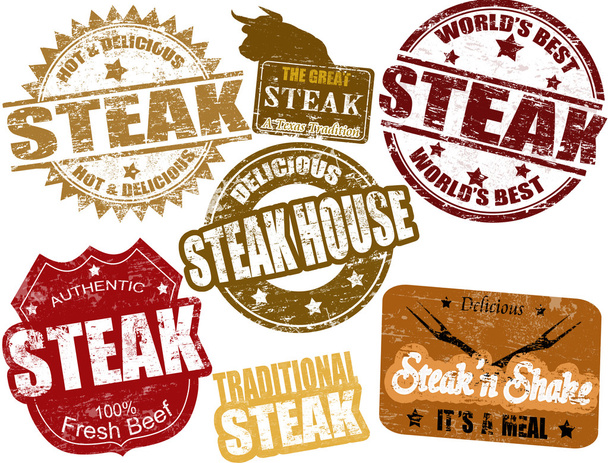 Steak stamps - ベクター画像