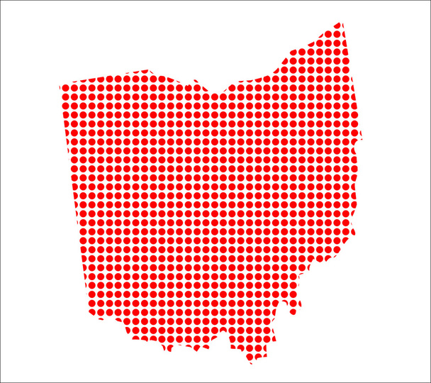 Красная точка штата Огайо
 - Вектор,изображение