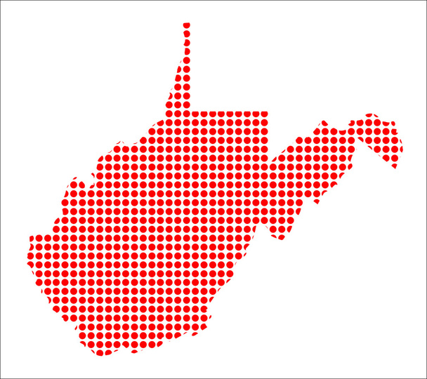 Красная точка Западной Виргинии
 - Вектор,изображение