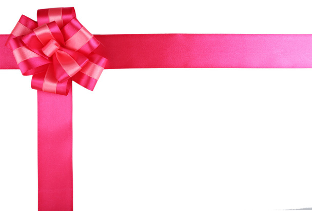Pink ribbon bow isolated on white - Photo, Image