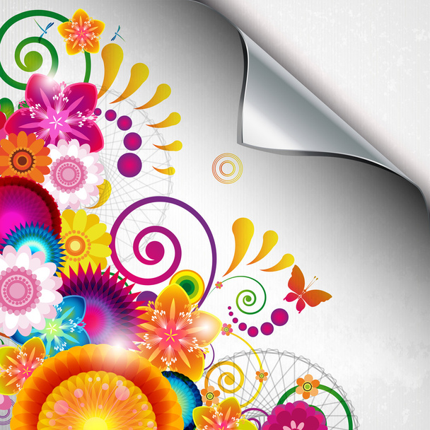 Torn floral background for gift design. - Vecteur, image