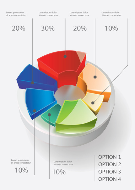Pie chart diagram infographic - Vector, Image