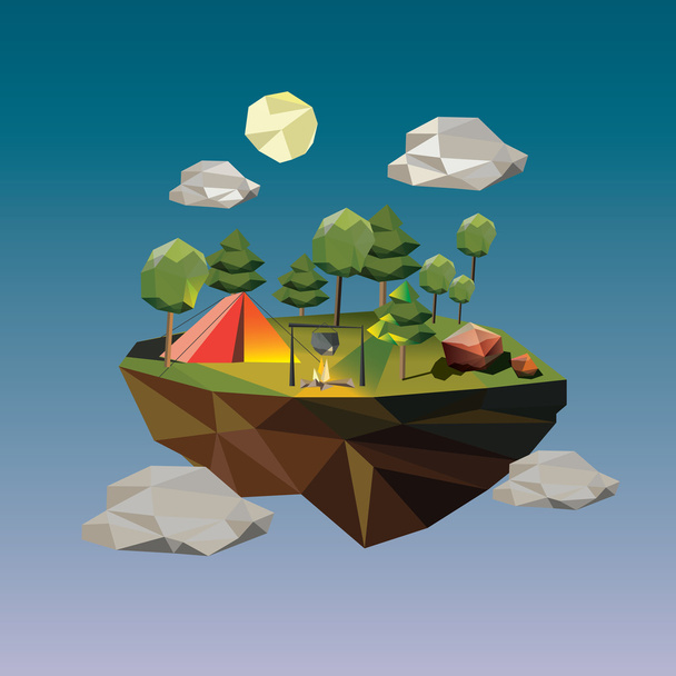 camping, hiking concept - Vector, Image