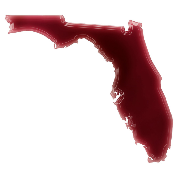 A pool of blood (or wine) that formed the shape of Florida. (ser - Foto, afbeelding