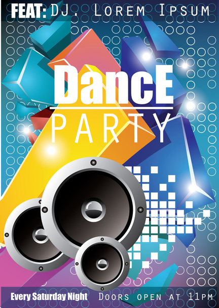 Плакат танцевальной вечеринки
 - Вектор,изображение