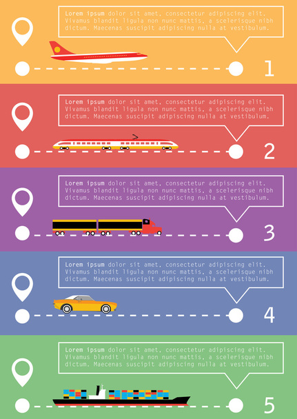 transport, shipping infographics template - Vettoriali, immagini