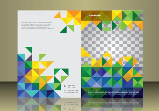 Brožura vlajky Brazílie nebo plakát - Vektor, obrázek