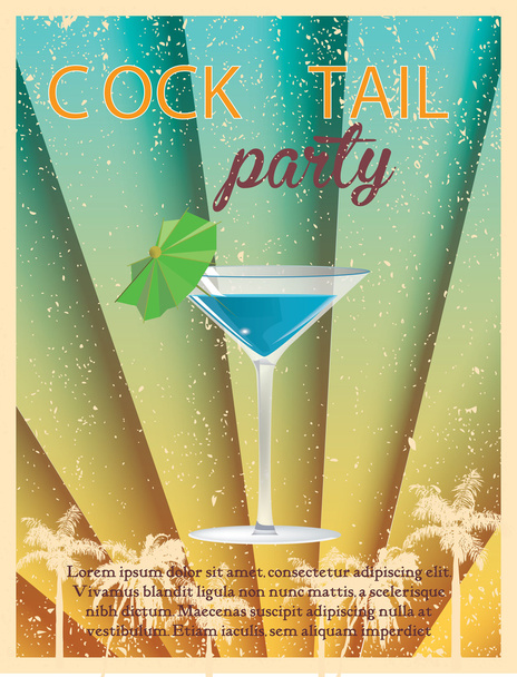 Affiche cocktail Grunge
 - Vecteur, image