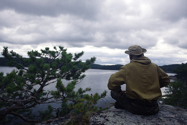 man resting in a hike - Foto, Bild