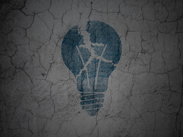 Business concept: Light Bulb on grunge wall background - Photo, Image