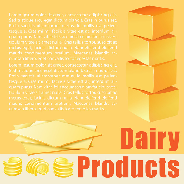 Харчова тема з молочними продуктами
 - Вектор, зображення