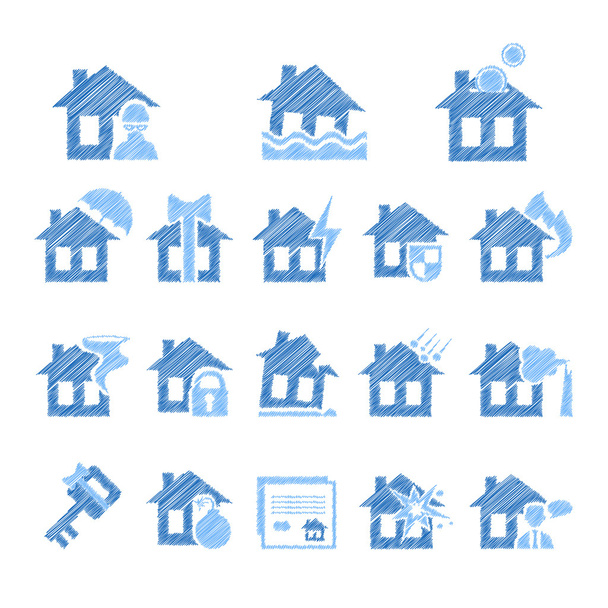 Икона страхования собственности и дома
 - Вектор,изображение