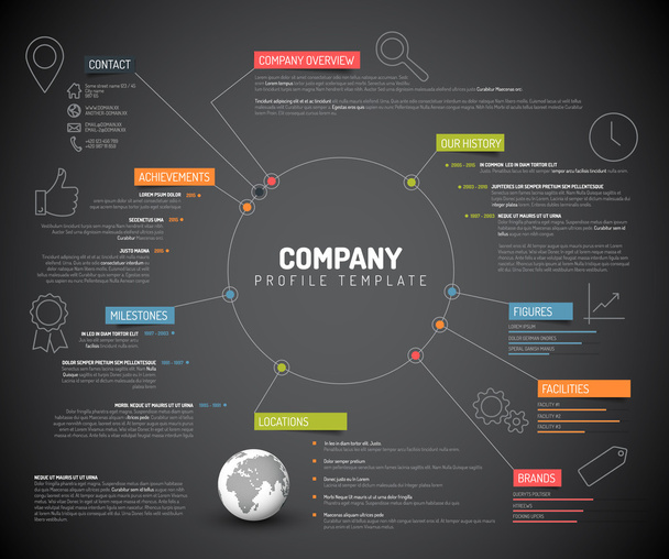 Bedrijf infographic overzicht ontwerpsjabloon - Vector, afbeelding