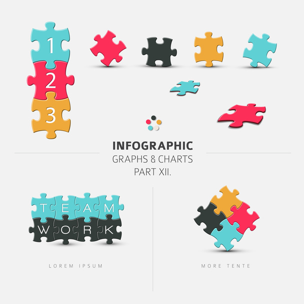 elementos de rompecabezas para sus infografías
 - Vector, Imagen