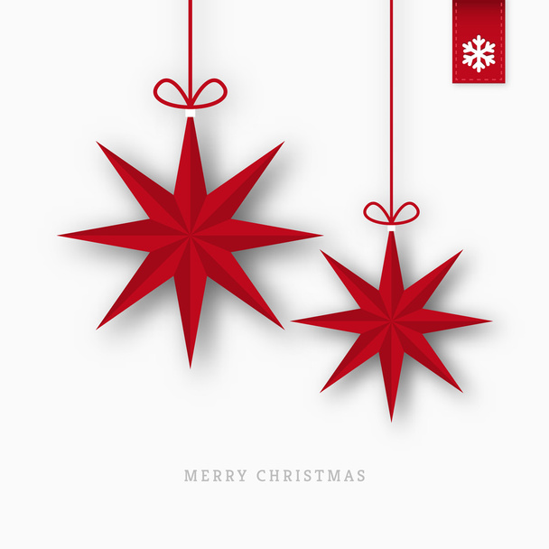 Красные паперные рождественские звезды
 - Вектор,изображение