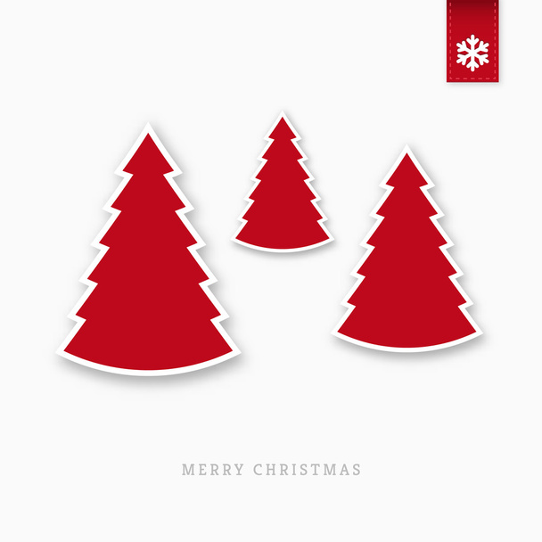 Κόκκινο χαρτί χριστουγεννιάτικα δέντρα - Διάνυσμα, εικόνα
