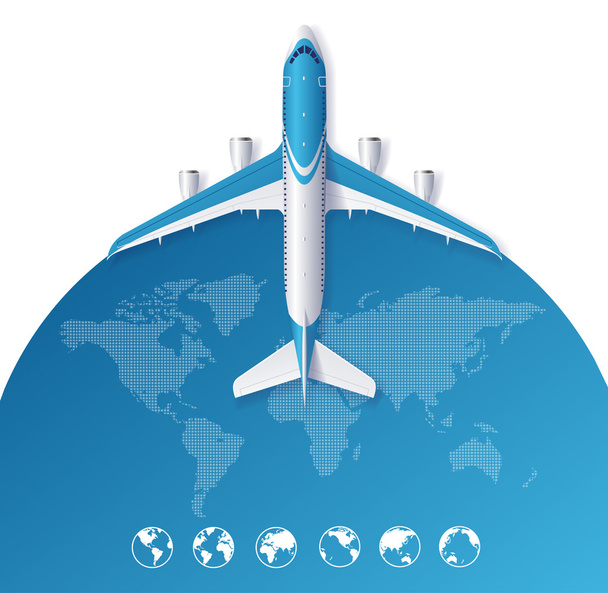 Airplane Travel Concept. Vector - Vector, Image
