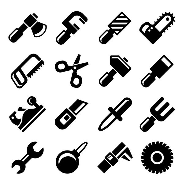 Symbolsatz für Arbeitswerkzeuge. Vektor - Vektor, Bild