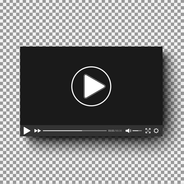 Realistické video přehrávač s stín na pozadí kostkované - Vektor, obrázek