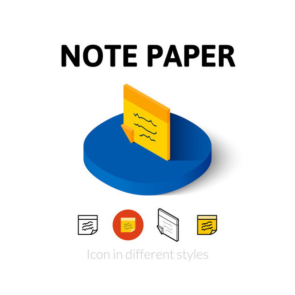 Note paper icon in different style - Vector, Image