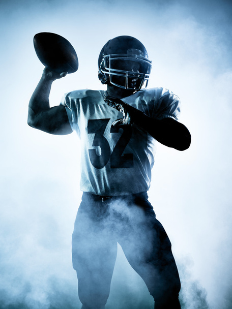 american football player silhouette - Foto, imagen