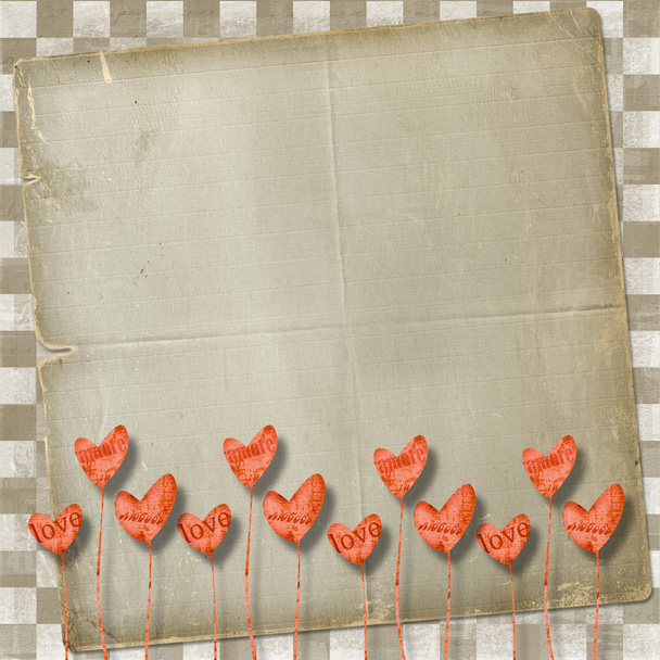 Greeting Card to St. Valentine's Day with hearts - Φωτογραφία, εικόνα