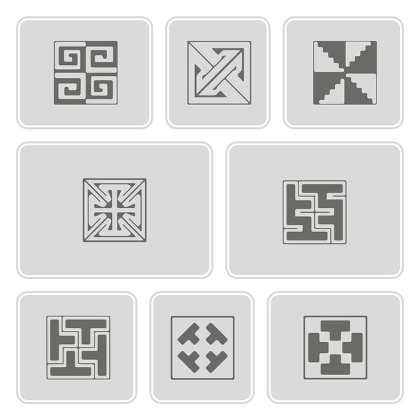 набір монохромних іконок з геометричним орнаментом (частина 2
) - Вектор, зображення